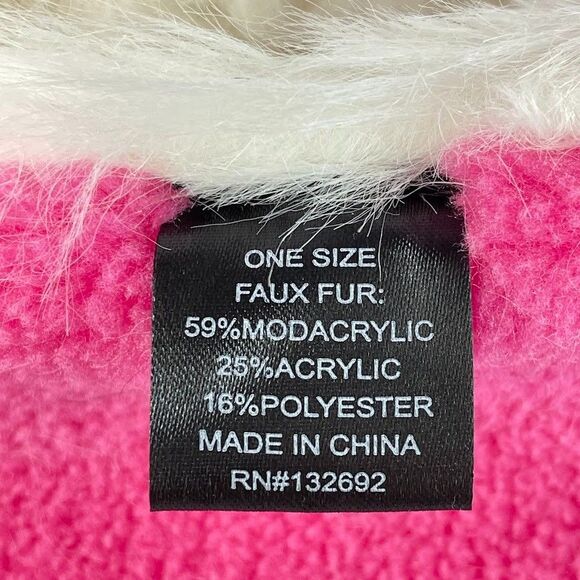 HEURUEH Faux Fur Scarf White Hybrid Pull Thru Winter Neck Warmer Womens One Size - Picture 6 of 10